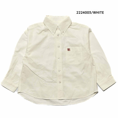 【130~150】★NEEDLEWORKS★タイプライターワイドボタンダウンシャツ(2224003j)